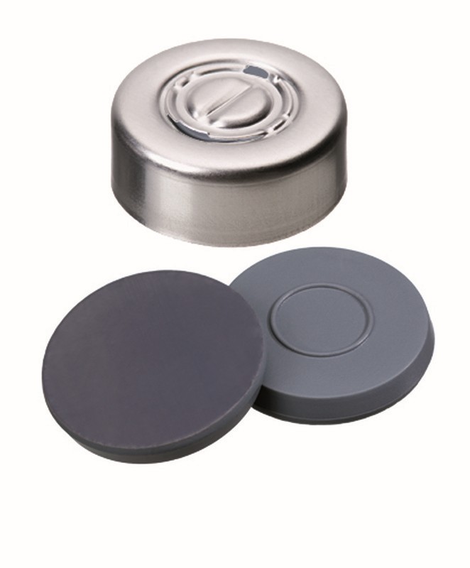 Krimpovací  uzáver ND20, Bromo-Butyl/PTFE, odtrhávací stred, 100ks,  LABSOLUTE®