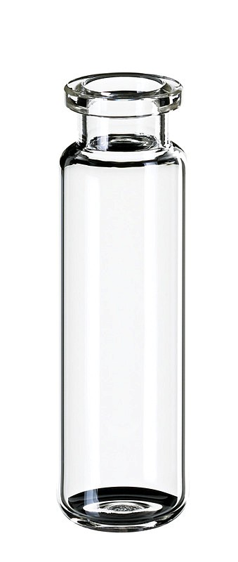 Krimpovacia vialka ND20, 20ml, headspace, číra, guľ. dno, dlhé hrdlo, DIN, 100ks