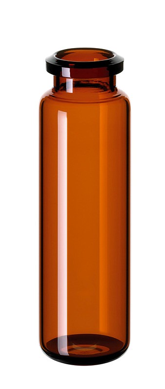 Krimpovacia vialka ND20, 20ml, headspace, hnedá, guľ. dno, 100ks