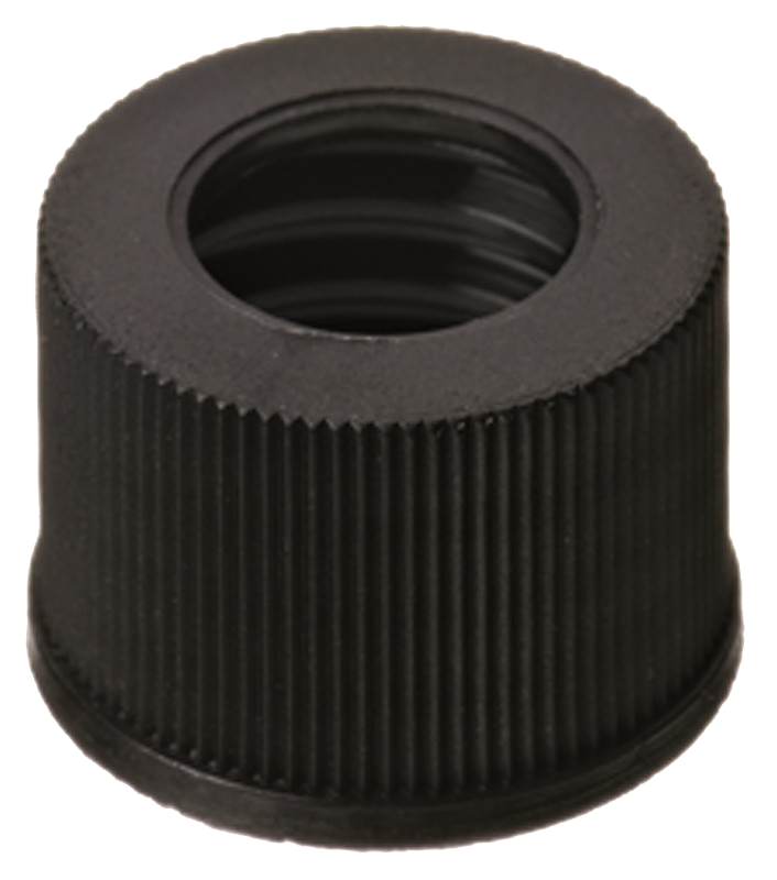 Uzáver skrutkovací ND10, bez septa, stredový otvor, 100ks