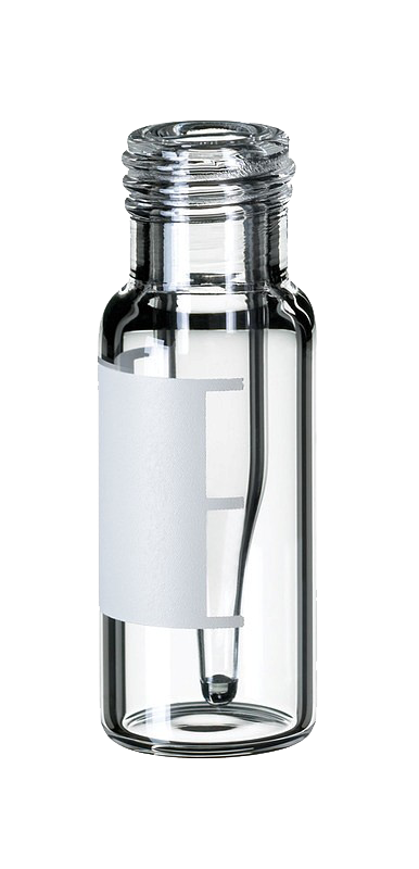 Vialka skrutkovacia, krátky závit, ND9,  číra, široký otvor, 0,2ml, silanizovaná, inser...