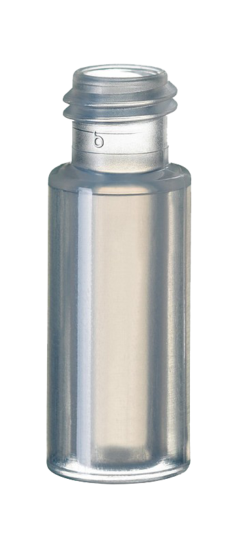 Vialka skrutkovacia, krátky závit ND9, PP, číra. 0,7ml, 100ks