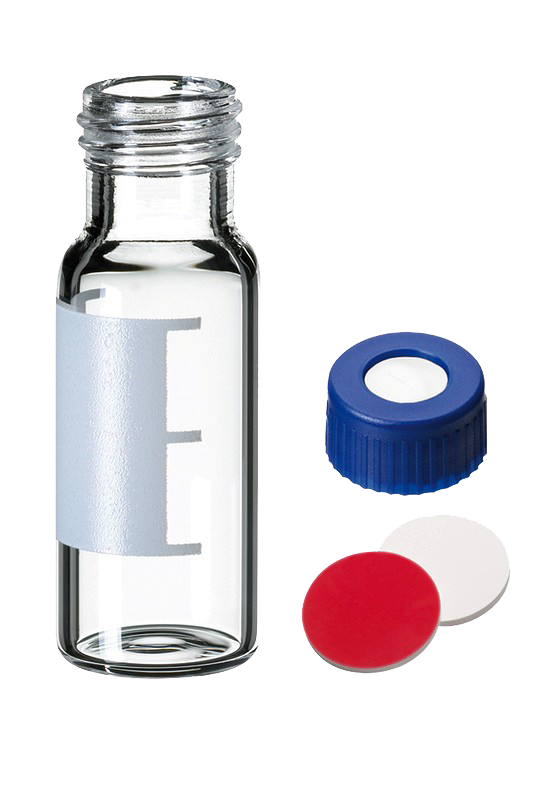 Vialka s PP transp. uzáverom ND9, 1,5ml, číra, kau/TEF, 100ks