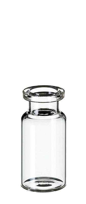 Krimpovacia vialka ND20, 10ml, headspace, číra, ploché dno, DIN okraj, 100ks