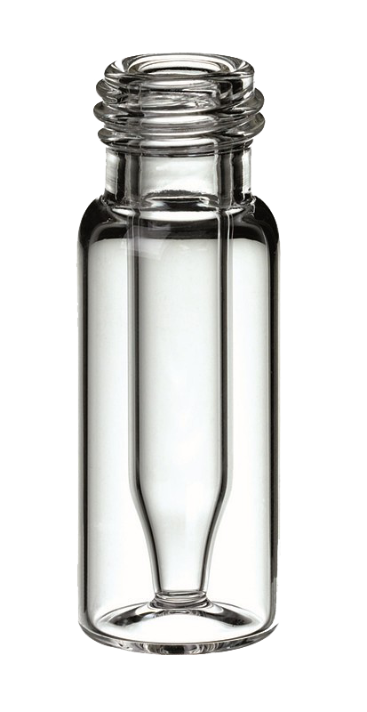 Vialka skrutkovacia, krátky závit, ND9, číra, 0,3ml, insert, 100ks