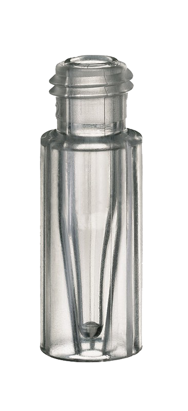 Vialka skrutkovacia, krátky závit ND9, PMP, číra, 0,2ml, insert, 100ks