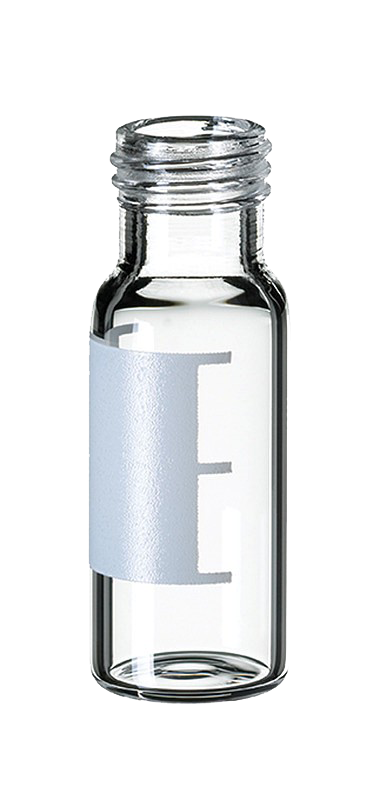 Vialka skrutkovaci, krátky závit, ND9, číra, 1,5ml, popis. plocha, 100ks