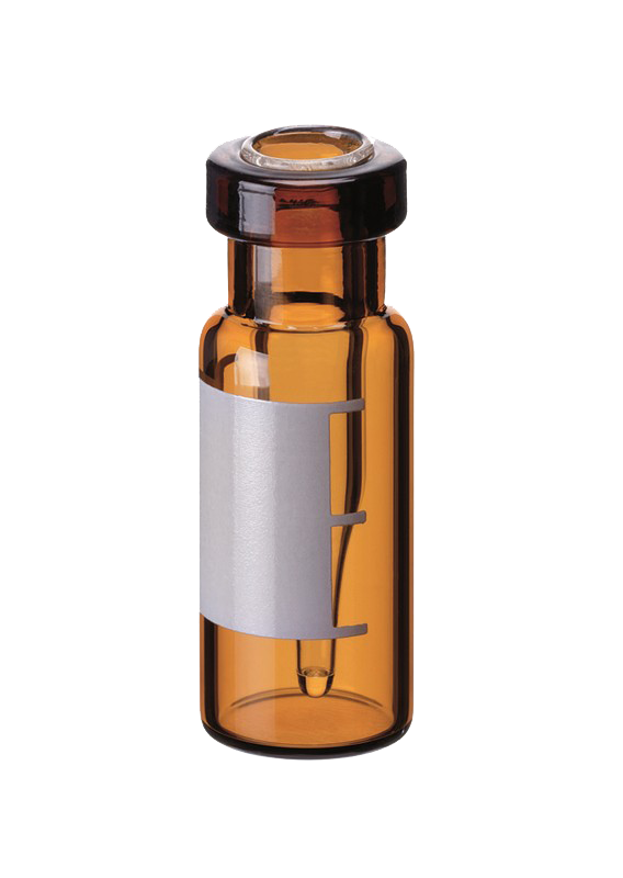 Vialka krimpovacia ND11, hnedá, 0,2ml, insert, ryska, 100ks