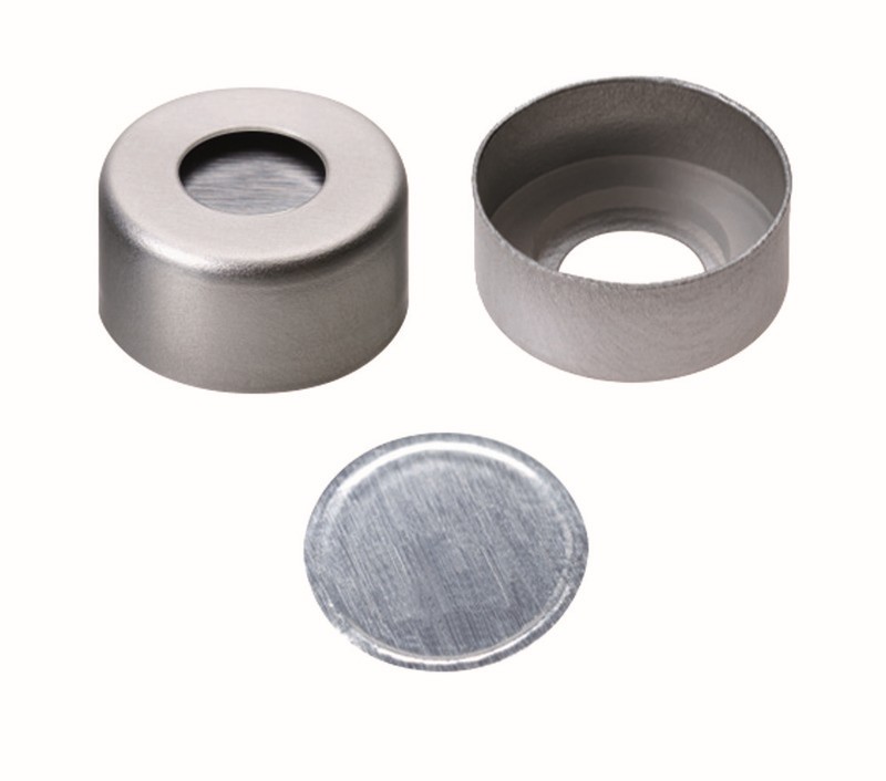 Uzáver krimpovací ND11, hliníkový, septa hliník  O-ring, 100ks