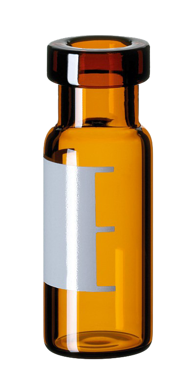 Vialka krimpovacia ND11, hnedá, 1,5ml, popis.pole, 100ks