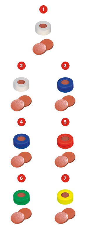 Zaklapávacie-snap uzáver ND11, prírod. kaučuk/TEF, 100ks, LABSOLUTE® (verzia 2)