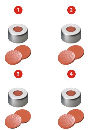 Uzávery krimpovacie, hliníkový uzáver ND11,  prírodný kauč/TEF, 100ks (verzia 2)