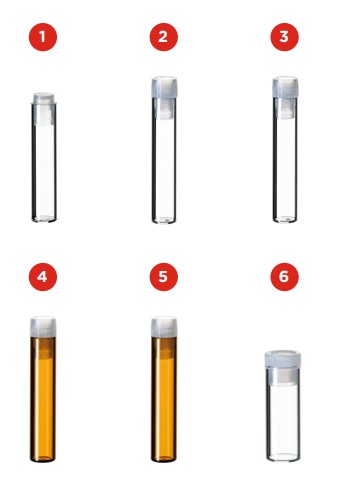 Vialka Shell s PE zátkou, 100ks, LABSOLUTE® (verzia 2)