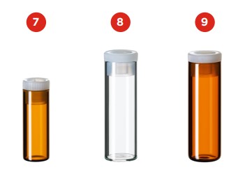 Vialka Shell s PE zátkou, 100ks, LABSOLUTE® (verzia 3)