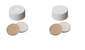 Skrutkovací uzáver ND24, EPA, biely, silikón/PTFE, Ultrabond, 100ks, LABSOLUTE