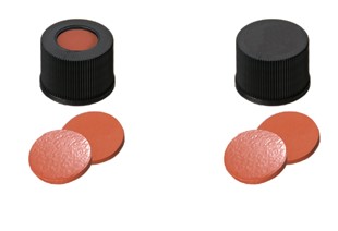 Skrutkovacie PP uzávery ND10, prír.kau/TEF, 100ks, LABSOLUTE®