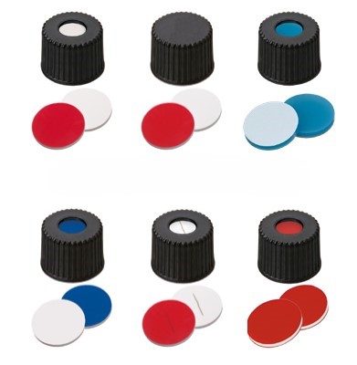 Závitové uzávery ND8 so silikón / PTFE septami, 100ks, LABSOLUTE®