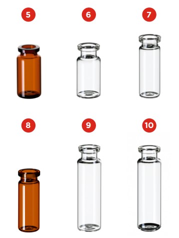 Krimpovacie vialky a Headspace vialky ND20, 100ks, LABSOLUTE® (verzia 3)