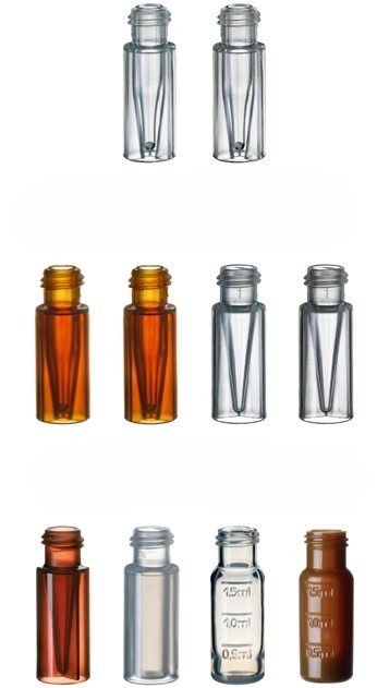 Vialky skrutkovacie, krátky závit ND9, PMP/PP, široký otvor, 100ks,  LABSOLUTE®