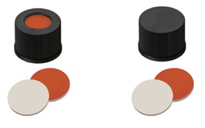 Skrutkovacie uzávery ND10, RedRubber/PTFE, 100ks, LABSOLUTE®