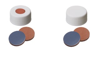 Skrutkovací uzáver ND24, EPA, biely, butyl/PTFE, 100ks, LABSOLUTE