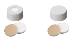 Skrutkovací uzáver ND24, EPA, biely, silikón/PTFE, 100ks, LABSOLUTE