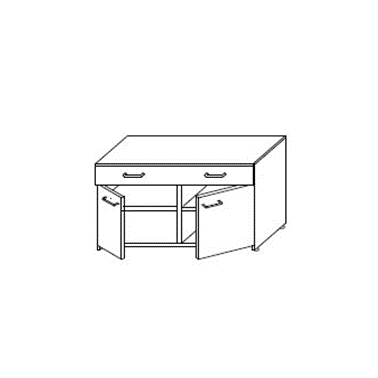 Skrinka dvojdverová jedno zásuvková s policou